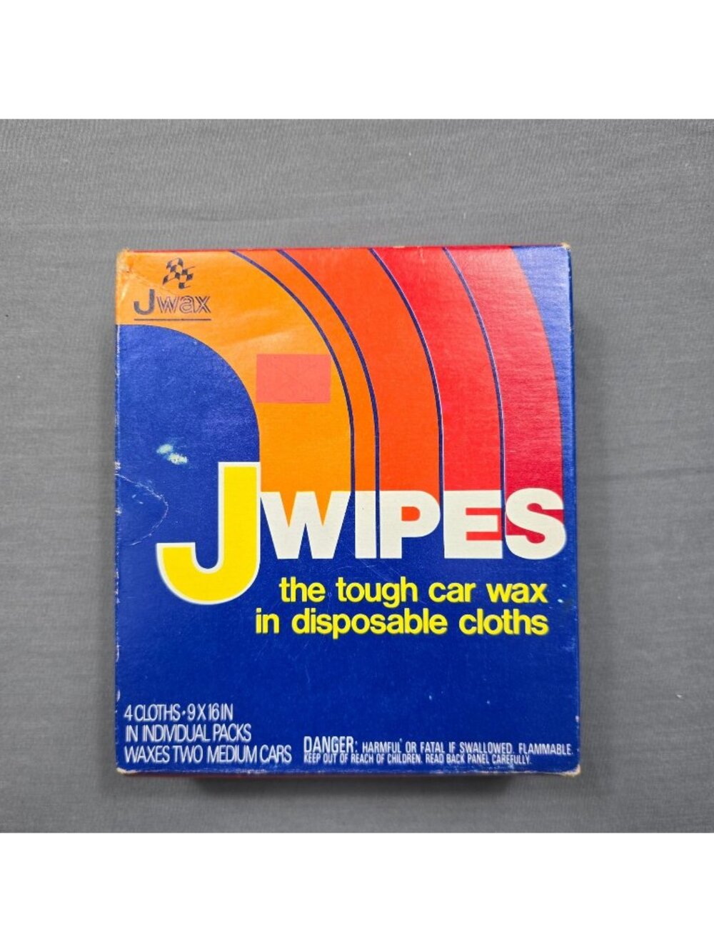 Vintage 80s Jwax JWipes Disposable Car Wax Cloths 4 Pack Advertising Unopened